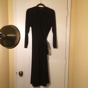 Tahari Wrap Black Wrap Dress Size L